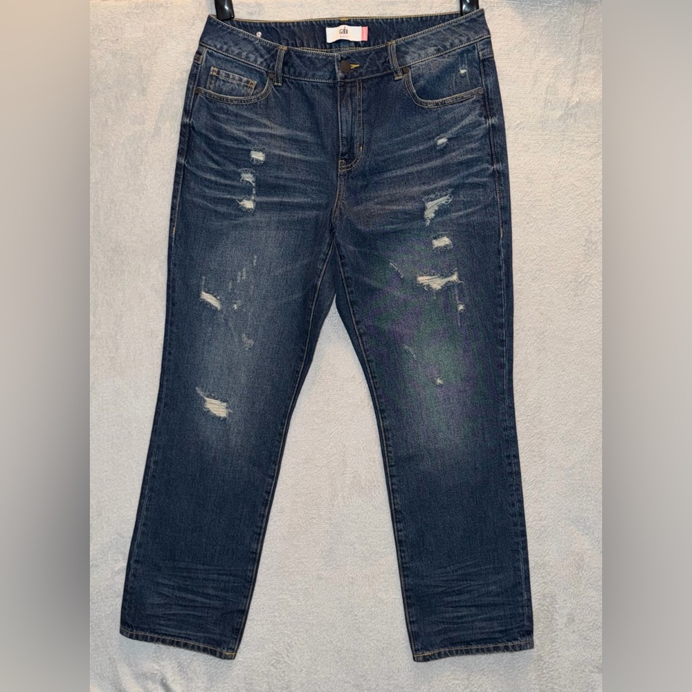 CAbi 100%‎ Boyfriend Jeans Womens 10 Distressed 4152 EUC